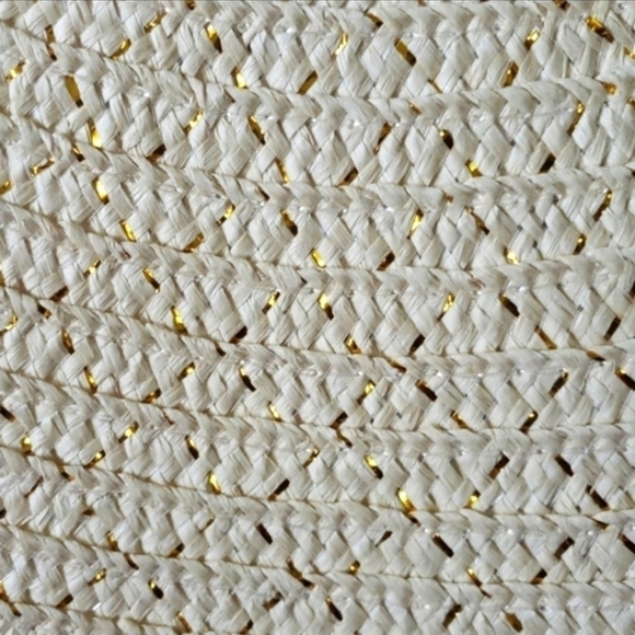 Woven sun hat with gold tone accent threads NWOT - Picture 2 of 7
